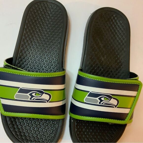 Seattle Seahawks Slides Shoes Sandals Slip On Football 13-1 - Picture 6 of 6